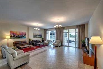 Living Hall at J5 Three Bedroom Terrace Hotel Apartment in Dubai